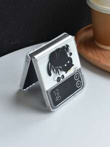 Cartoon Cat Pattern Clear Phone Case - Black - View 3