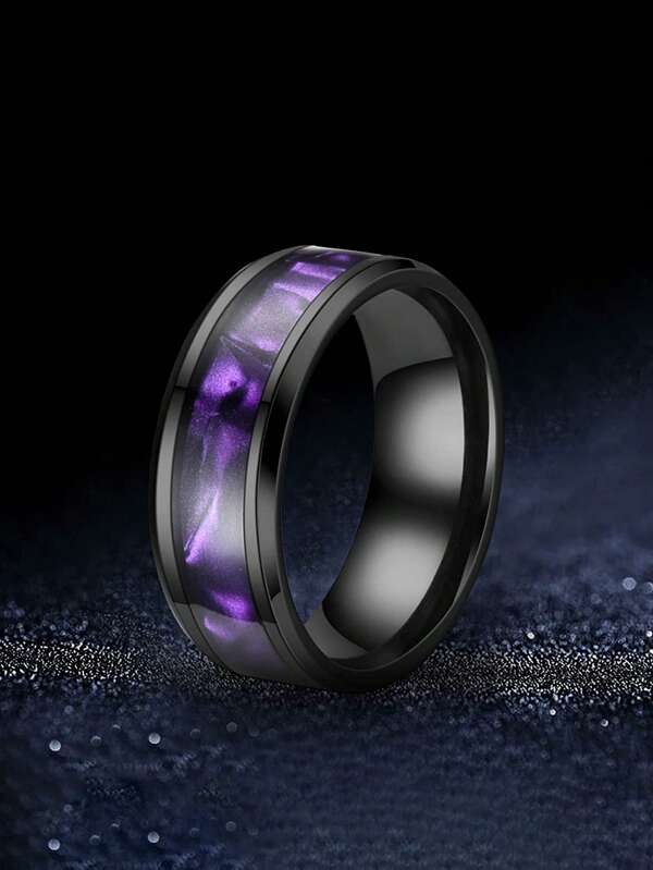 1pc Fashion Stainless Steel Graphic Ring For Men For Daily Decoration