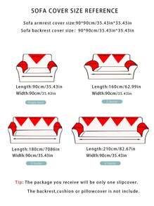 1pc Geometric Pattern Sofa Towel, Orange Sofa Armrest Cover, Sofa Backrest Cover, For Living Room - Orange - View 7