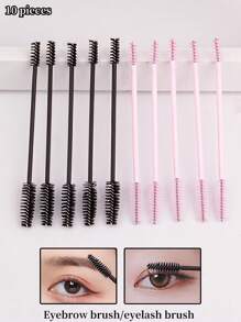 10pcs Double-ended Eyelash Brush - Multicolor - View 1