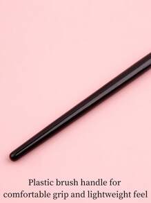 1pc Highlight Brush With Wool, Easy To Apply Powder, Wood Handle, Professional Makeup Tool - Black - View 4