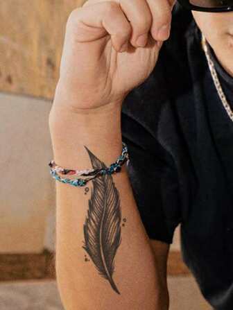 1sheet Feather Pattern Tattoo Sticker
