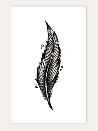 1 hoja de etiqueta engomada del tatuaje con patrón de plumas