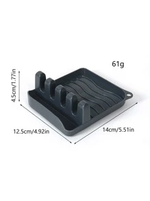 1 pieza Tapa de olla almacenamiento minimalista liso multifuncional Estante de almacenamiento de cocina para cocina - Gris Oscuro - Ver 8