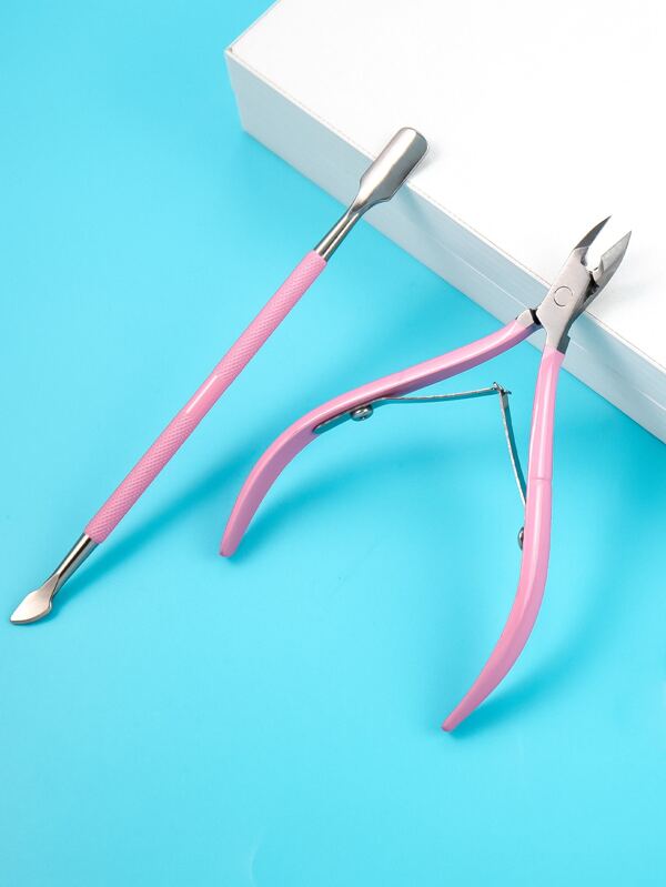 2pcs Stainless Steel Manicure Tool Set Quickly Effortless Stainless Steel Nail Clippers For Men & Women Nail Cleaner