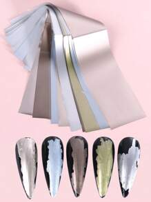 FULL BEAUTY 10pcs Plain Nail Art Transfer Foil - Multicolor - View 2