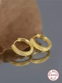 極簡銀圓耳環禮品適合女士