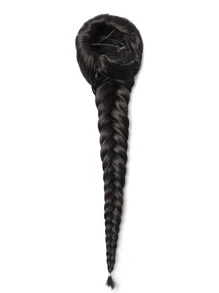 中等合成髮辮 - 黑色 - 查看 1