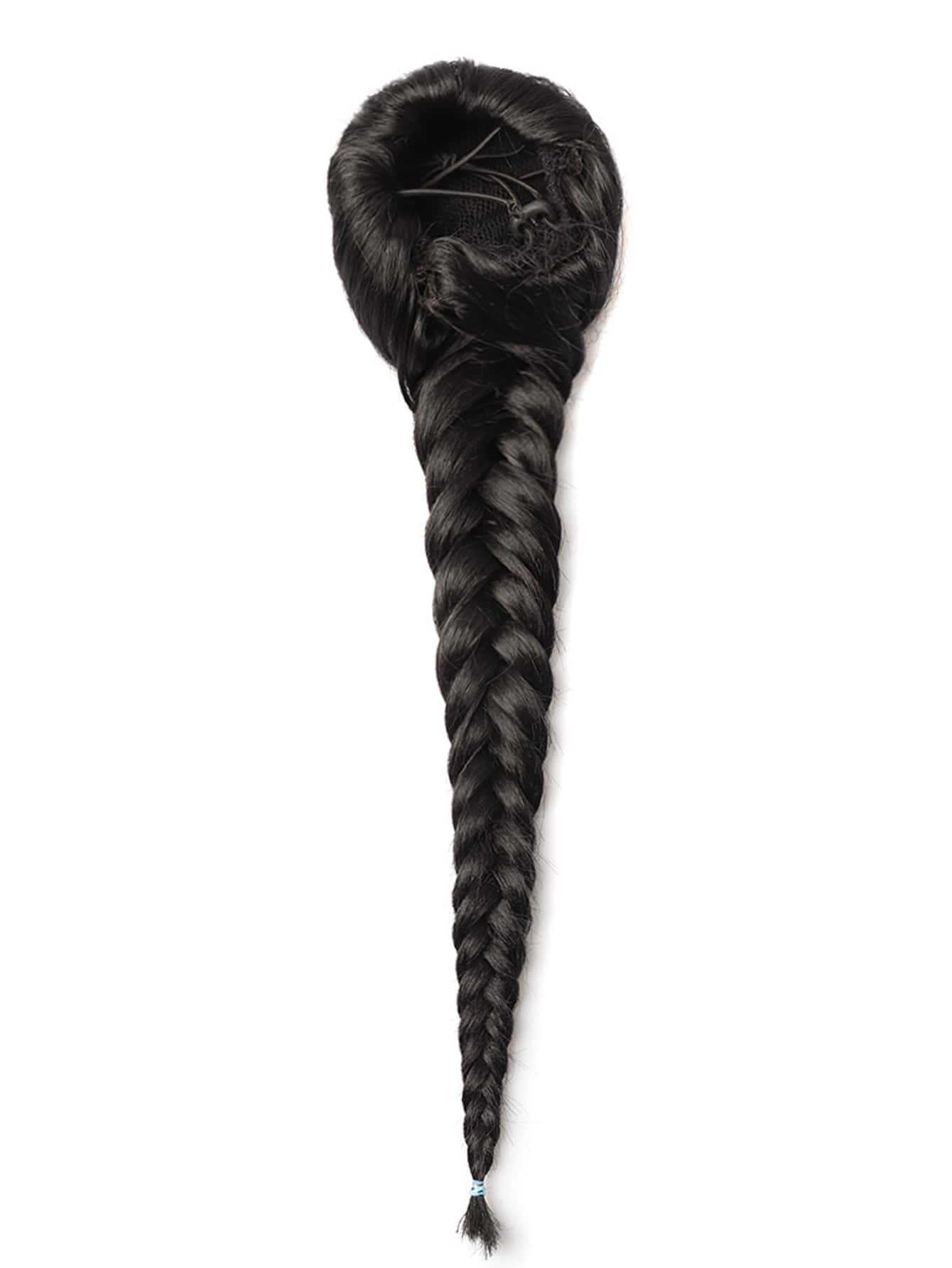 中等合成髮辮 - 黑色 - 查看 1