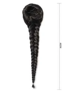 中等合成髮辮 - 黑色 - 查看 3