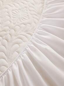 花卉和植物印花防水白色床單三件套