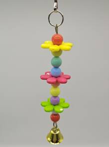1 pieza Campana con forma de flor y colores acrílicos con sonido para juguetes para mordedura de pájaros, universal para las cuatro estaciones, color y estilo aleatorio - Multicolor - Ver 7
