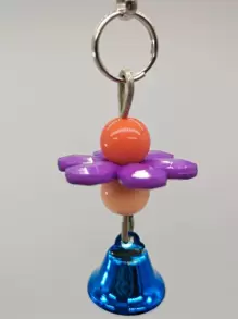 1 pieza Campana con forma de flor y colores acrílicos con sonido para juguetes para mordedura de pájaros, universal para las cuatro estaciones, color y estilo aleatorio - Multicolor - Ver 9