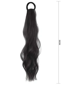 Medium Body Wave Ponytail Synthetic Hair Extension - Black - View 3