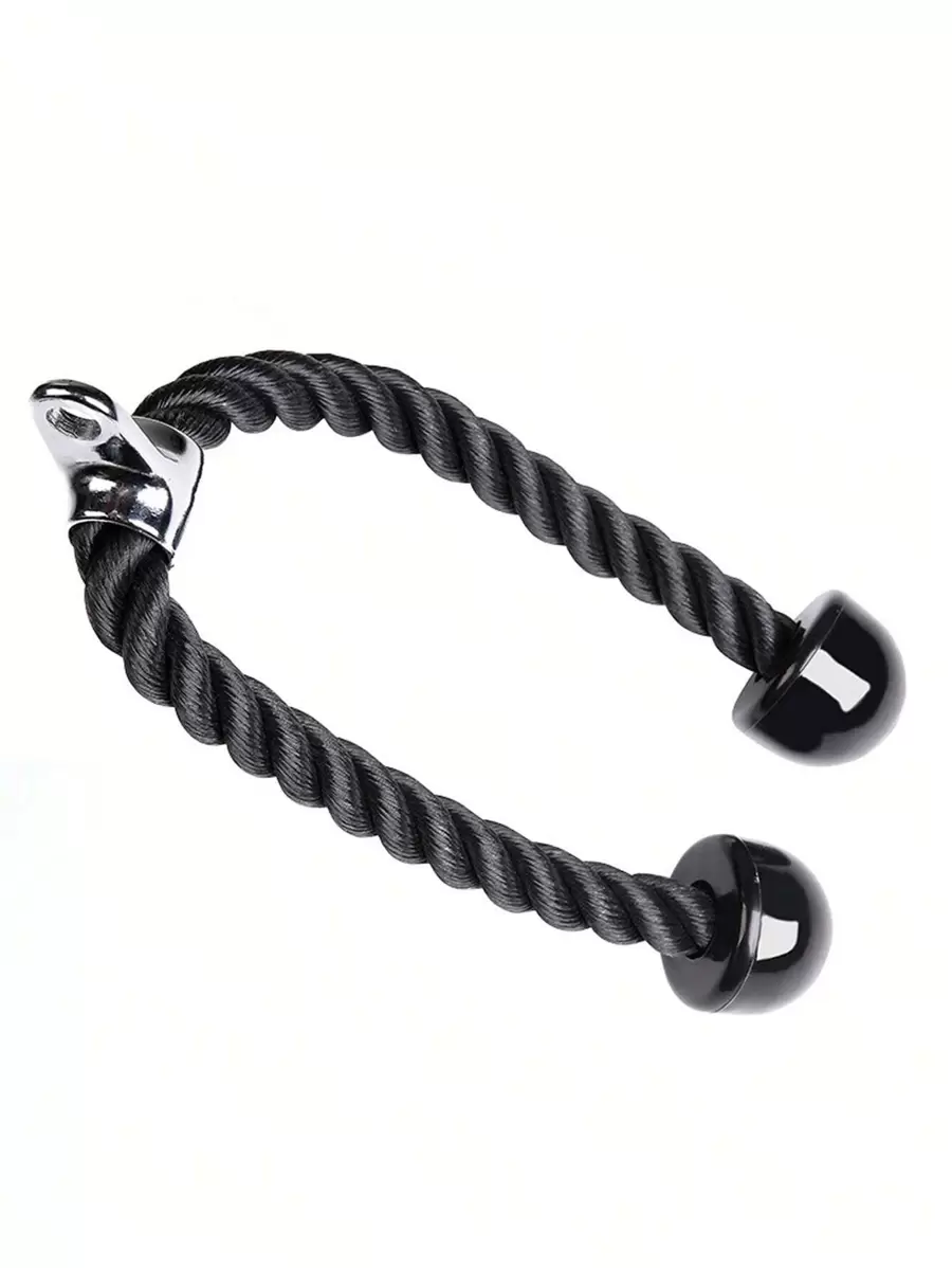 Black Pull Gym Workout Triceps Rope - Black - View 1