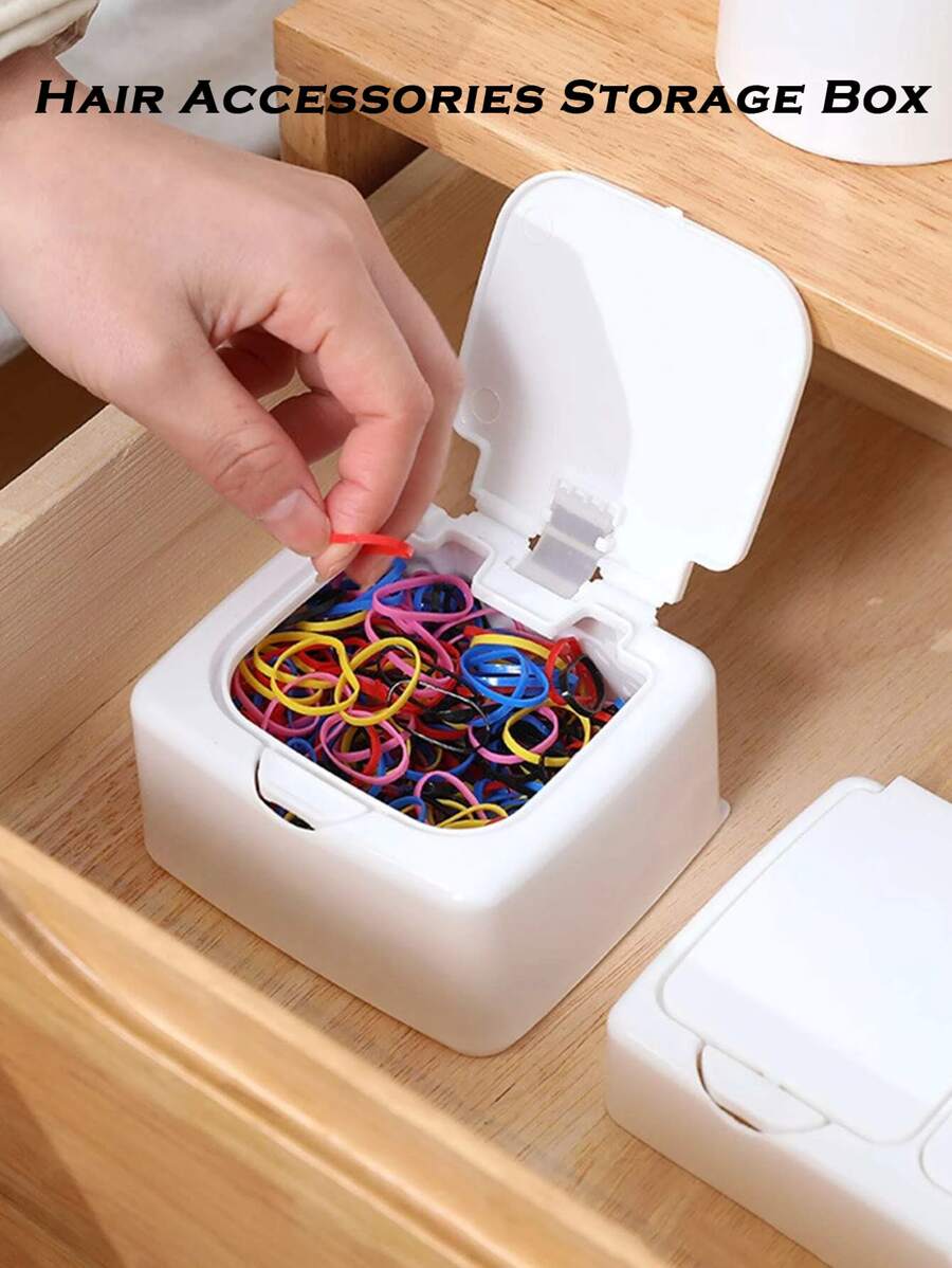1pc Creative Small Storage Box, Clean Swab Toothpick Sewing Kit Organizer, Button Style Jewelry Rings Elastic Bands Storage Container