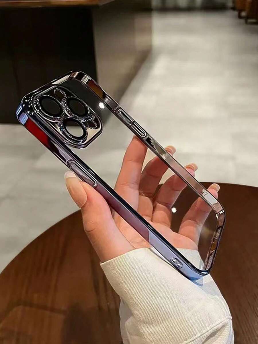 電鍍透明手機殼相容 iPhone15/15Plus/15Pro/15Promax - 藍色 - 查看 1