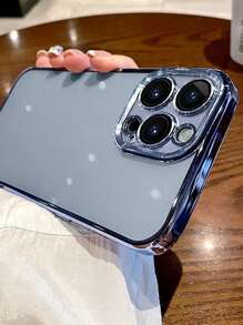 電鍍透明手機殼相容 iPhone15/15Plus/15Pro/15Promax - 藍色 - 查看 2