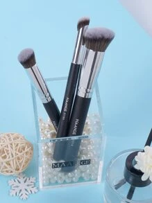 MAANGE 3件套专业化妆刷套装，包含散粉刷、遮瑕刷、高光刷和修容刷。刷毛柔软，便携易用，是旅行化妆的理想之选。套装包含多种化妆刷，是化妆工具的完美组合，也是馈赠佳品。 - 黑色 - 查看 6