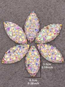 100入組DIY樹脂鑽石鐳射水鑽設計服裝裝飾DIY - 彩色 - 查看 2