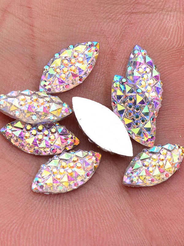 100pcs DIY Polyresin Diamond, Holographic Rhinestone Design Garment Decoration For DIY SHEIN UK