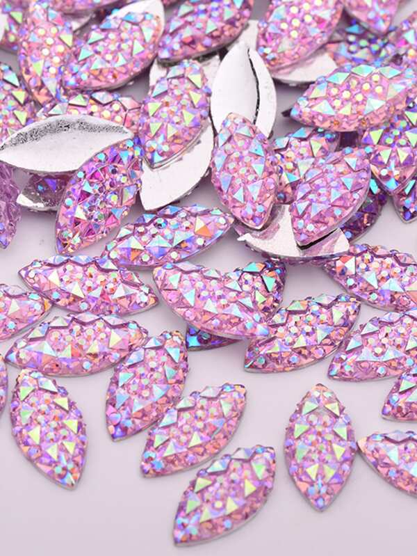 100pcs DIY Polyresin Diamond, Holographic Rhinestone Design Garment Decoration For DIY SHEIN USA