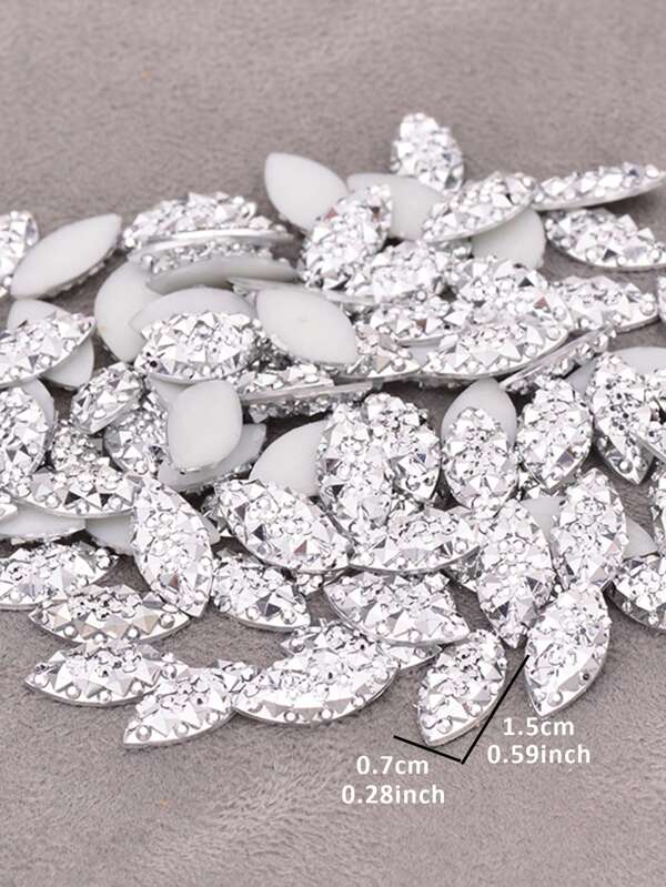 100pcs DIY Polyresin Diamond, Holographic Rhinestone Design Garment Decoration For DIY SHEIN USA