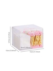 1pc Clear Makeup Box, Modern Multifunction Large Capacity Cosmetic Container For Home - Clear - View 2