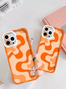 1 个天使眼设计 TPU 橙色条纹手机壳适用于 iPhone 16 / 16 Pro / 16 Plus / 16 Pro Max，防震个性化保护套适用于 iPhone 15 / 14 / 13 / 12 / 11 / X / 7 / 8 - 彩色 - 查看 1