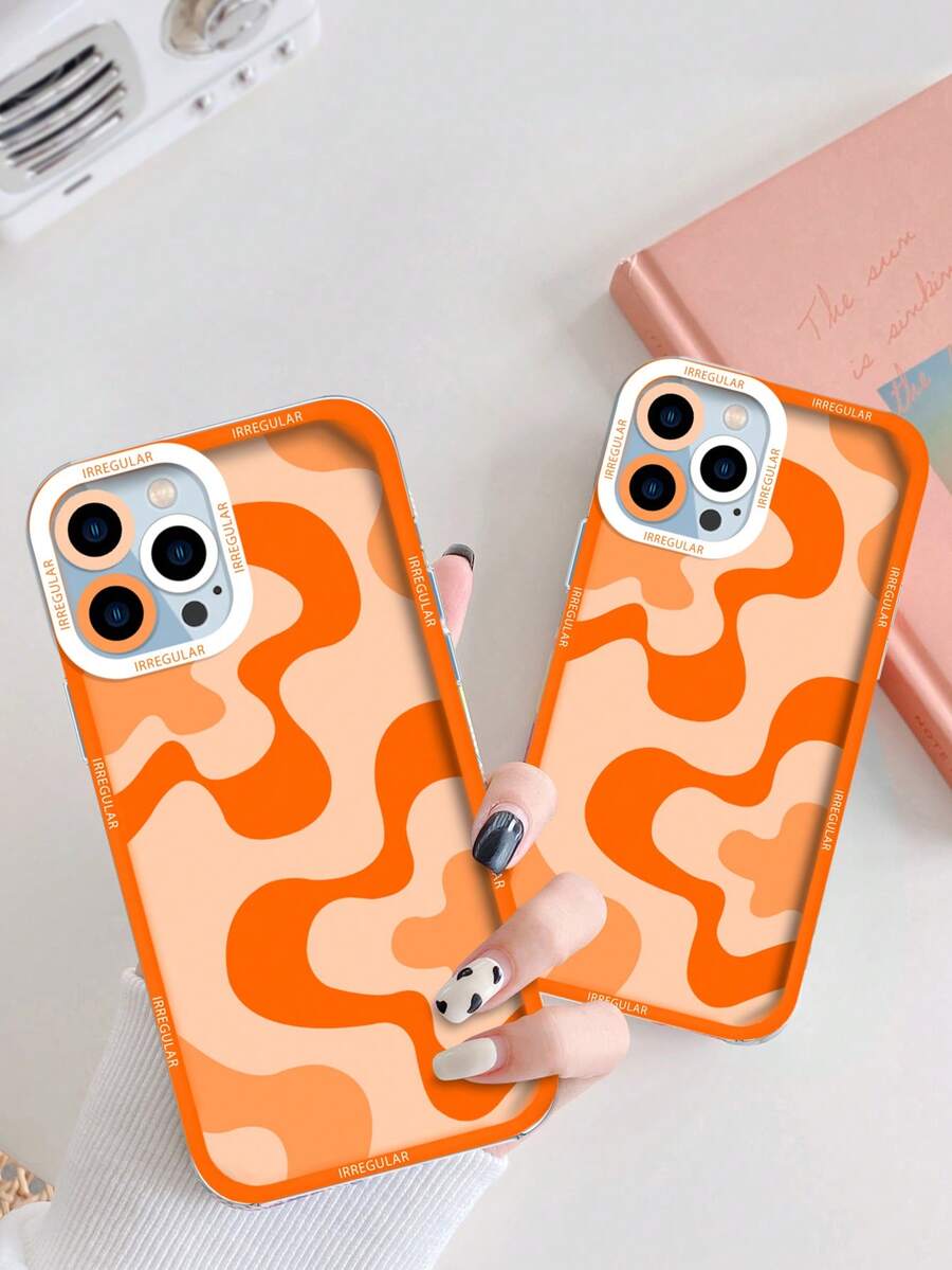 1 个天使眼设计 TPU 橙色条纹手机壳适用于 iPhone 16 / 16 Pro / 16 Plus / 16 Pro Max,防震个性化保护套适用于 iPhone 15 / 14 / 13 / 12 / 11 / X / 7 / 8 - 彩色 - 查看 1