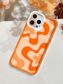 1 个天使眼设计 TPU 橙色条纹手机壳适用于 iPhone 16 / 16 Pro / 16 Plus / 16 Pro Max，防震个性化保护套适用于 iPhone 15 / 14 / 13 / 12 / 11 / X / 7 / 8 - 彩色 - 查看 2