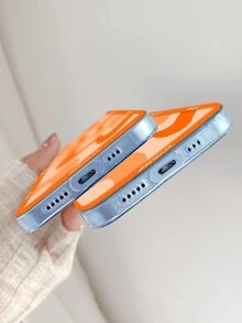 1 个天使眼设计 TPU 橙色条纹手机壳适用于 iPhone 16 / 16 Pro / 16 Plus / 16 Pro Max，防震个性化保护套适用于 iPhone 15 / 14 / 13 / 12 / 11 / X / 7 / 8 - 彩色 - 查看 3