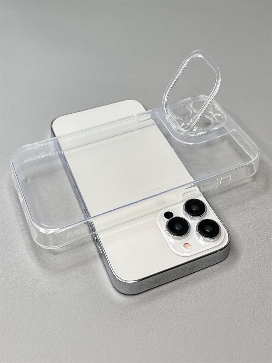 Invisible Bracket Integrated Phone Case Compatible With Iphone - Clear - View 1
