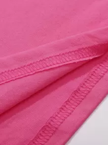 SHEIN LUNE Floral & Figure Graphic Tee - Hot Pink - View 6