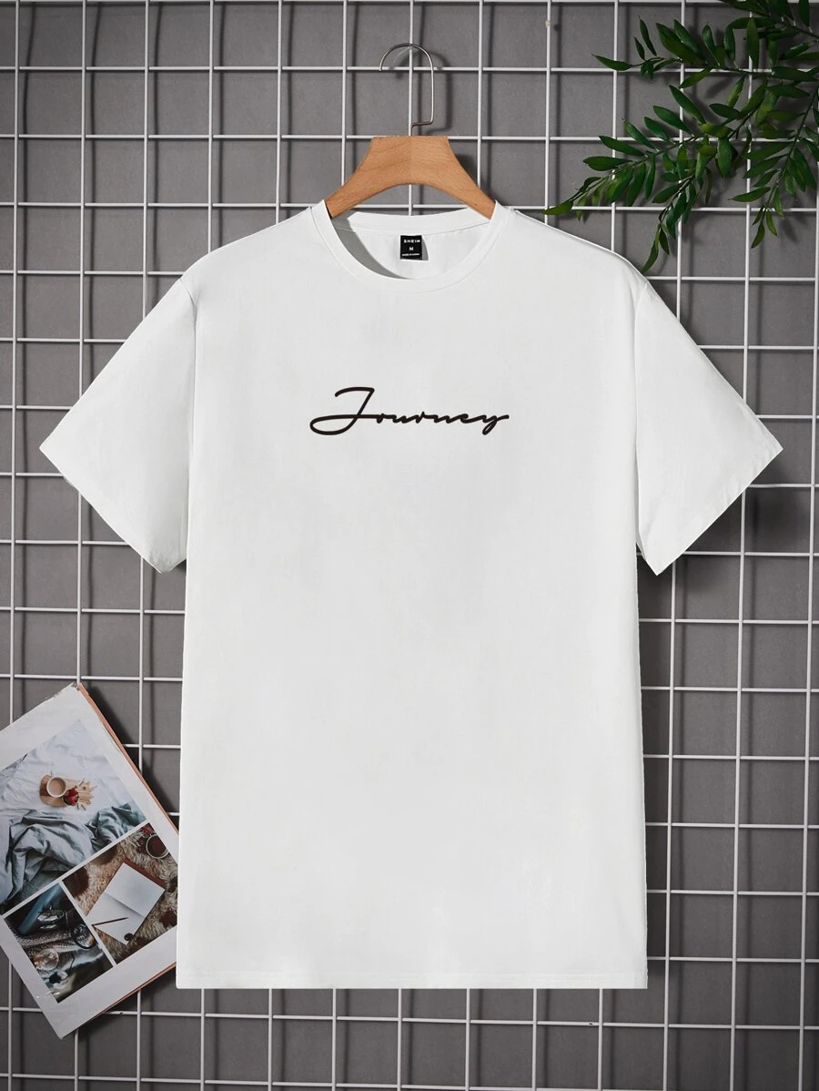 Manfinity Men Letter Graphic Tee - White - View 1