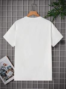 Manfinity Men Letter Graphic Tee - White - View 2