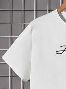 Manfinity Men Letter Graphic Tee - White - View 3