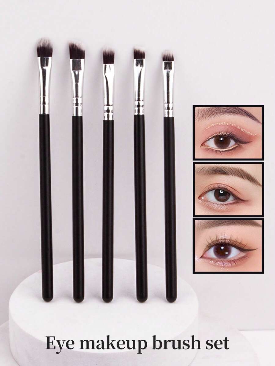 5件套眼部化妆刷套装，化妆刷套装，化妆刷组合，化妆刷套装，全套化妆刷，化妆刷套装，全套化妆工具，刷子套装，化妆刷套装，化妆礼盒套装 - 黑色 - 查看 1
