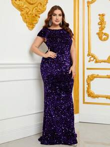 Robe habillée sirène à paillettes