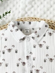 嬰兒卡通圖案襯衫和短褲