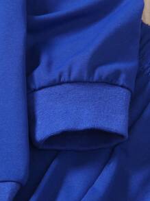 SHEIN Toddler Boys Letter Patched Sweatshirt & Joggers - Blue - View 4