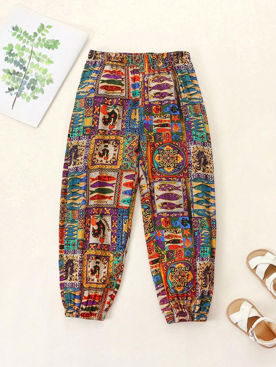 Quần con gái Chắp vá Boho - Nhiều màu - Xem 1
