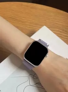 1 pieza Correa de reloj compatible con Apple Watch de acero inoxidable magnético
