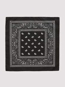 1 cái khăn rằn in hình họa tiết nam họa tiết giản dị cho nam - màu đen - Xem 1