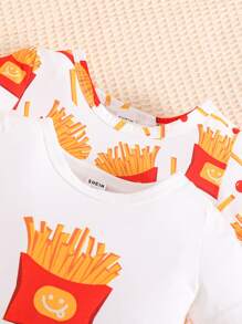 Bodysuits Em bé Hoạt hình Slogan - trắng - Xem 3