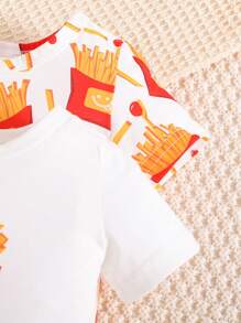 Bodysuits Em bé Hoạt hình Slogan - trắng - Xem 4