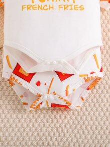 Bodysuits Em bé Hoạt hình Slogan - trắng - Xem 6