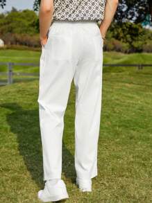Manfinity Hypemode Men Solid Straight Leg Trousers - White - View 2