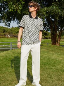 Manfinity Hypemode Men Solid Straight Leg Trousers - White - View 6