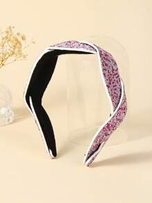 1入組女士水鑽裝飾扭結細節魅力四射髮箍適用於頭髮裝飾用品 - 彩色 - 查看 1